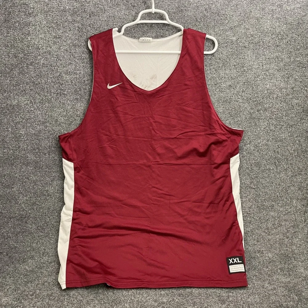 Nike NBA Practice Jersey Tank Men's Sz 2XL Red White  Reversible Blank
